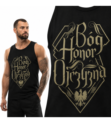 tank-top patriotyczny B-H-O PIASKOWY NAPIS